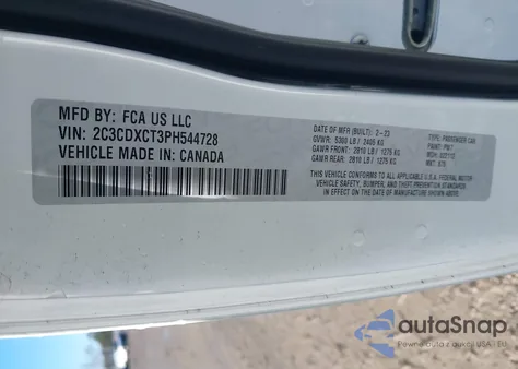 2023 Dodge Charger R/T from USA, damaged, VIN 2C3CDXCT3PH544728